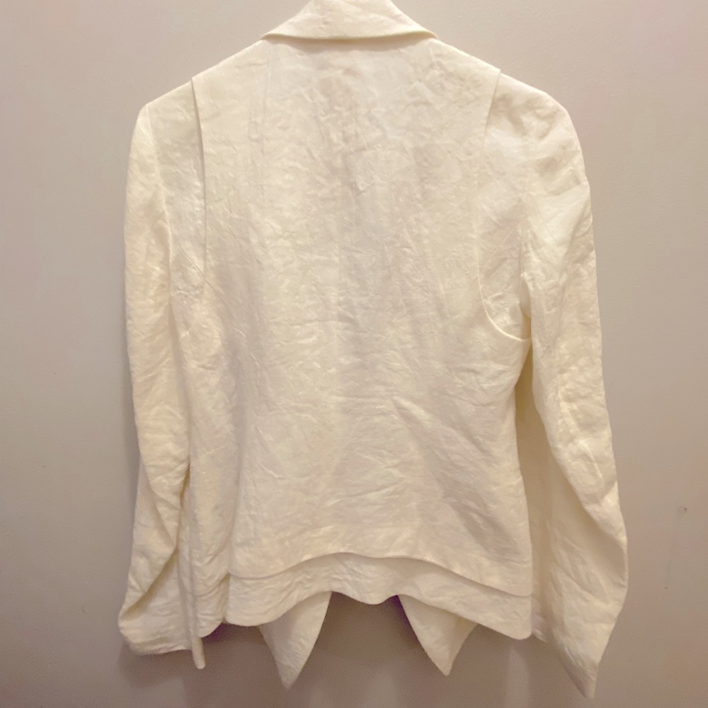 Distressed White Linen Jacket